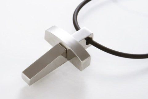 Large Cross Necklace in Chunky Stainless Steel