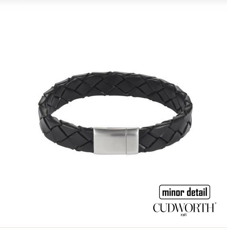 Cudworth Nero Black Italian Leather Bracelet