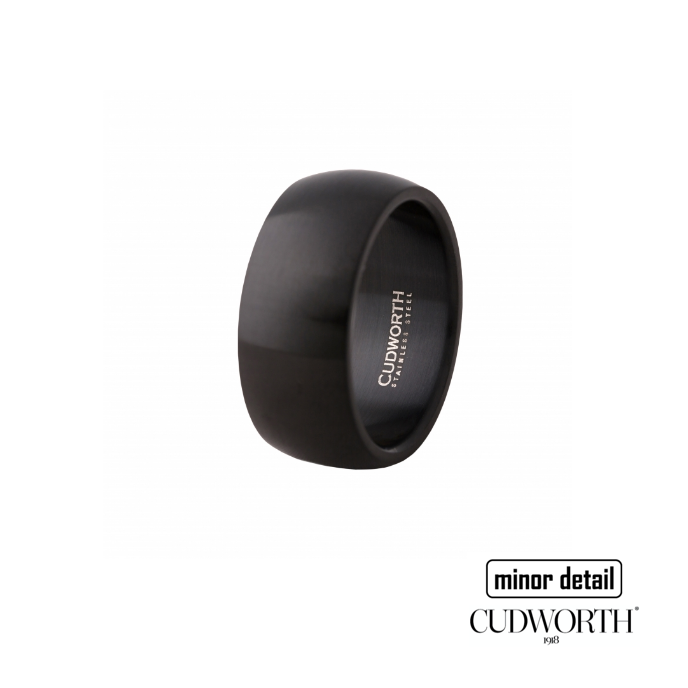 Cudworth Men's Brushed Ion Plated Black Stainless Steel Ring