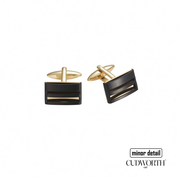 Cudworth Cufflinks in Ion Plated Gold and Black Steel