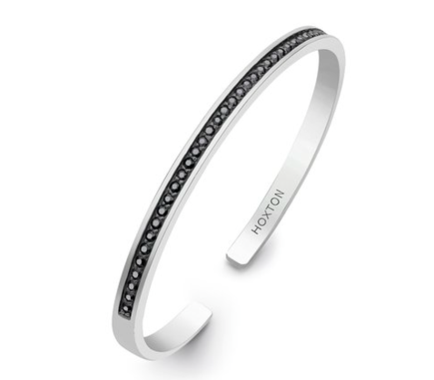 Hoxton Black Sapphire Sterling Silver Bangle