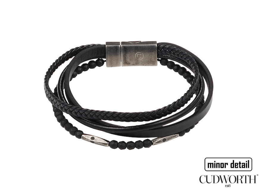 Multi-layered Stacked Mens Bracelet - black | Cudworth