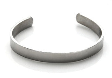 Mens Mirror Polished Stainless Steel Cuff Bracelet