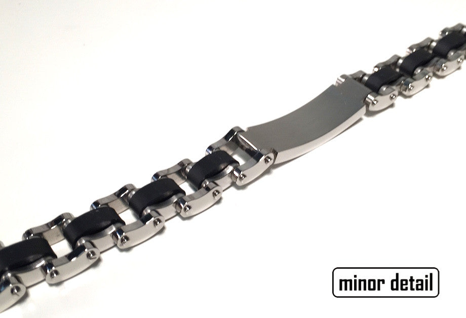Steel Chain & Rubber ID Bracelet