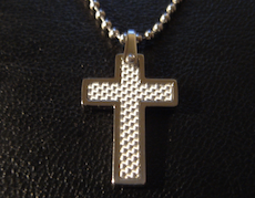 Mens Carbon Fibre Cross Necklace