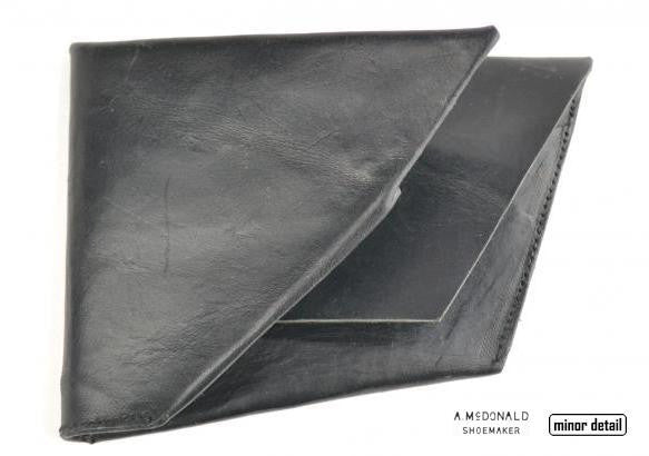 Rhomboid Black Leather Wallet