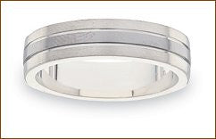Mens Ring in White Gold and Titanium