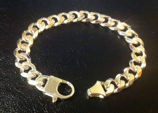 Mens Sterling Silver Chain Bracelet