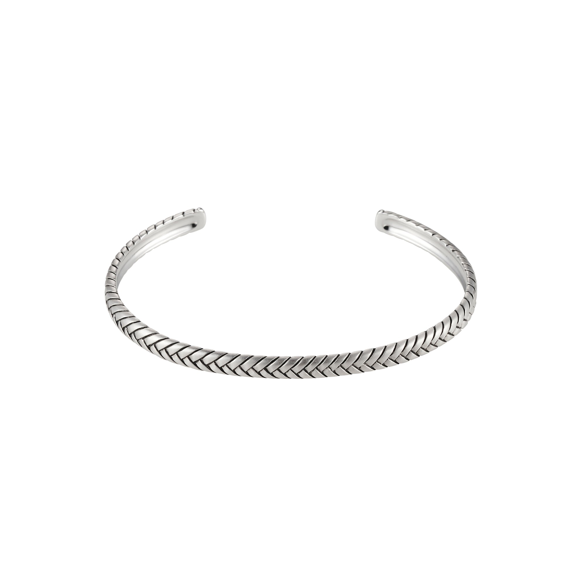 Sterling Silver Cuff Bracelet Thin Woven