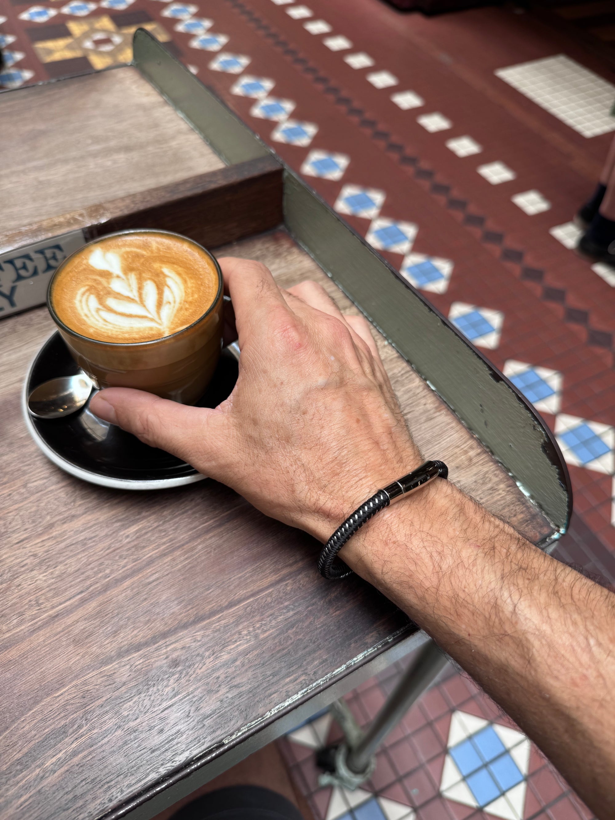 Woven Steel & Leather Bracelet