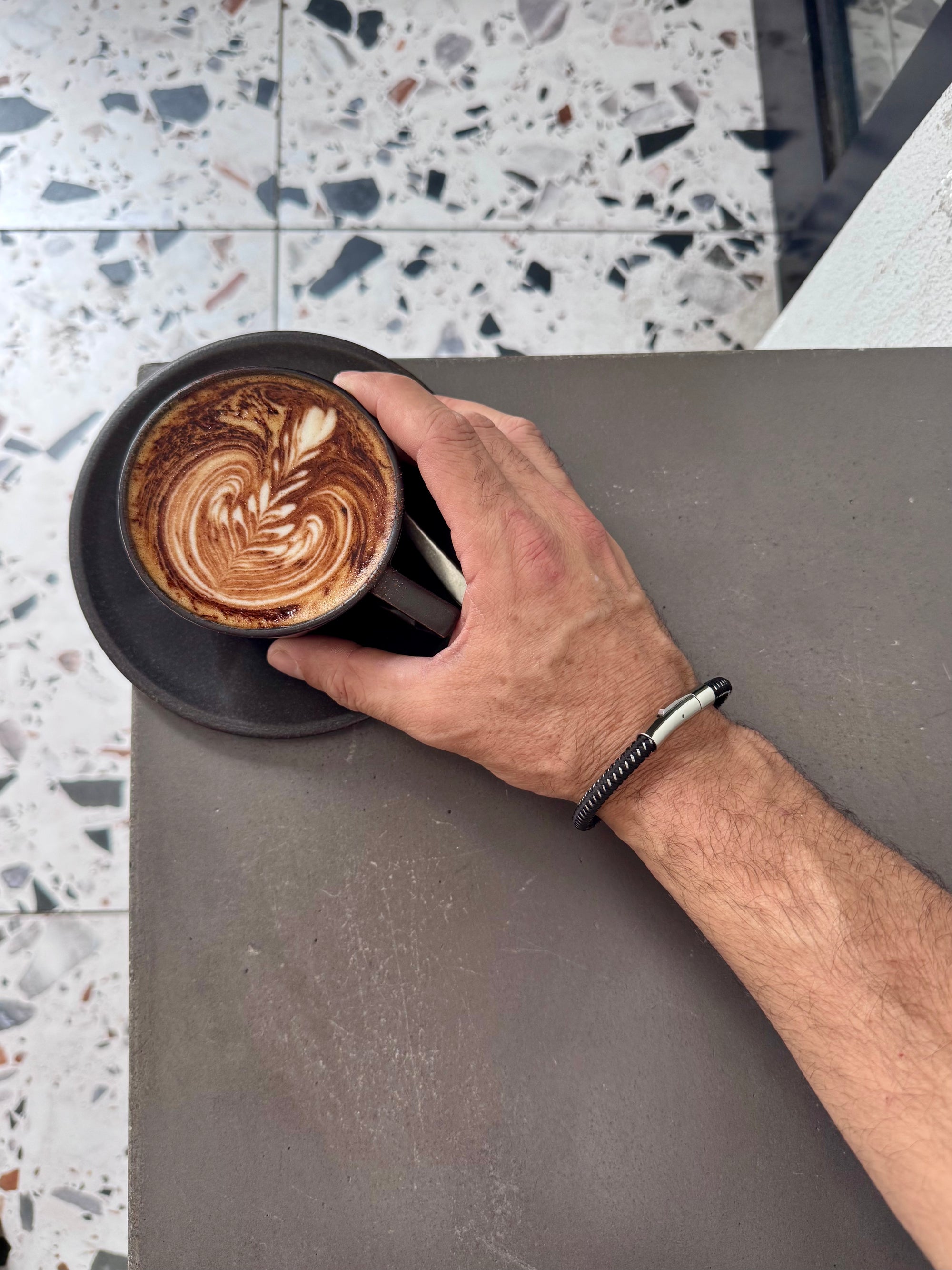 Woven Steel & Leather Bracelet