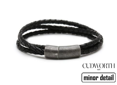 Layered Leather Mens Bracelet in Black Leather strands