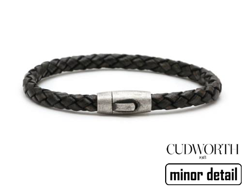 Slim Black Cord Leather Bracelet