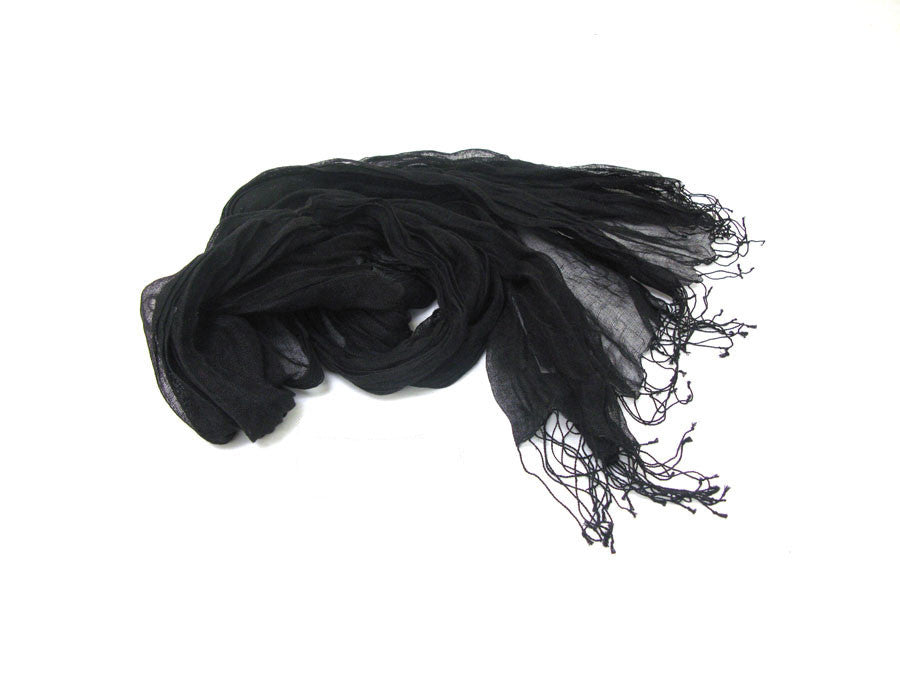 dlux Zara Black Scarf in Linen