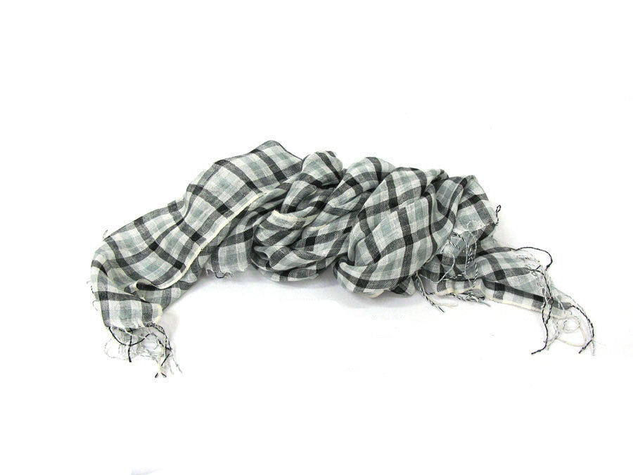 dlux Zac Check Scarf in Linen