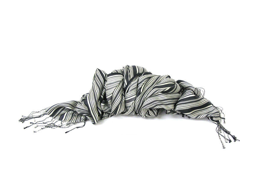 dlux Poet Striped Scarf in Silk