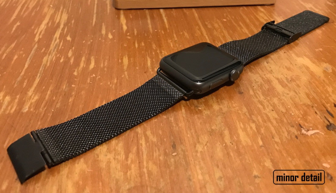 Black Milanese apple watch strap for 42mm