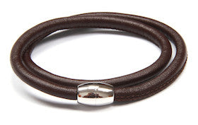 Brown Lambs Leather Bracelet Double Looped by Cudworth Sydney