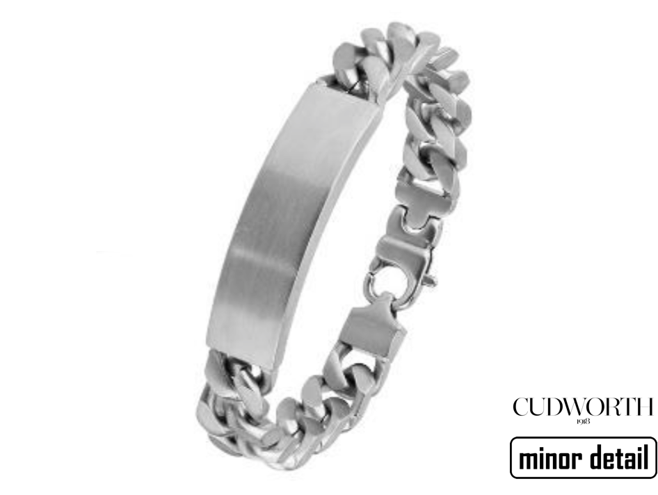 Cudworth ID Chain Link Bracelet for Men engravable.