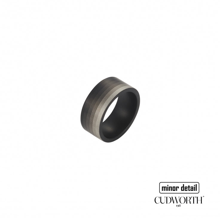 Cudworth Men's Steel Ring with Gradient Stripe Design