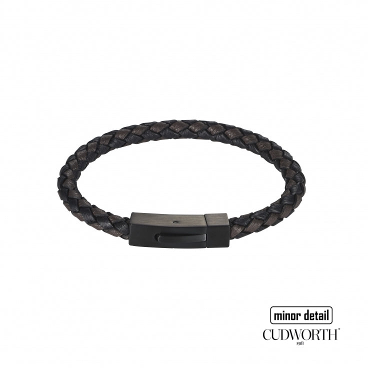 Cudworth Men's Nero Black Italian Leather Bracelet