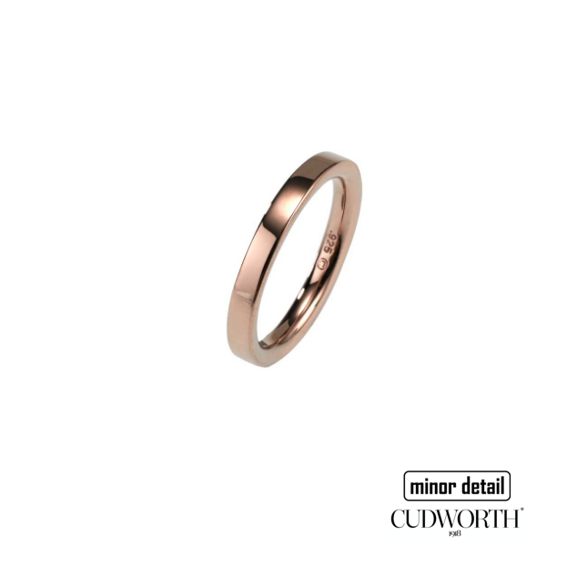 Cudworth Men's Sterling Silver Rose Gold Plated Ring