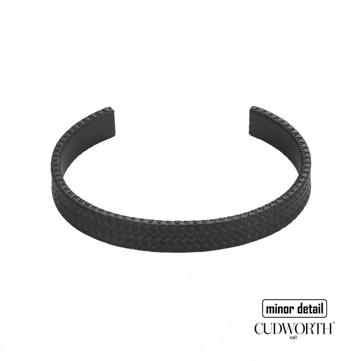 Ion Plated Black Steel Tyre Design Cuff by Cudworth Australia