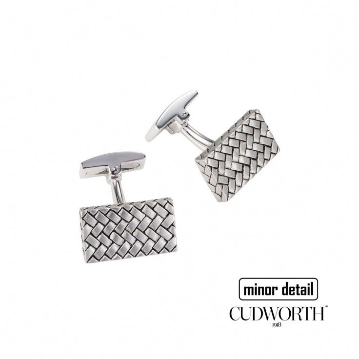 Sterling Silver Woven Pattern Cufflinks by Cudworth Men's Jewellery Australia