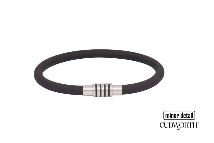 Cudworth Men's Silicone rubber bracelet in black with steel clasp