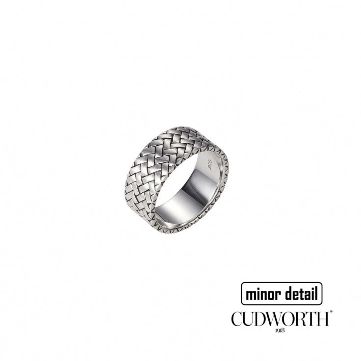 Mens Sterling Silver Woven Pattern Ring for Men by Cudworth Jewellery Australia