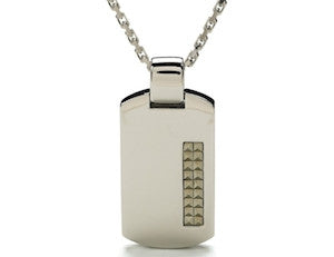 Sterling Silver Dog Tag Necklace Ajustable