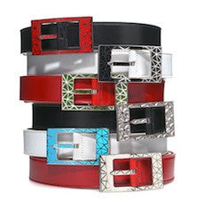 FBX 100 Leather Belt Black with Silver Buckle