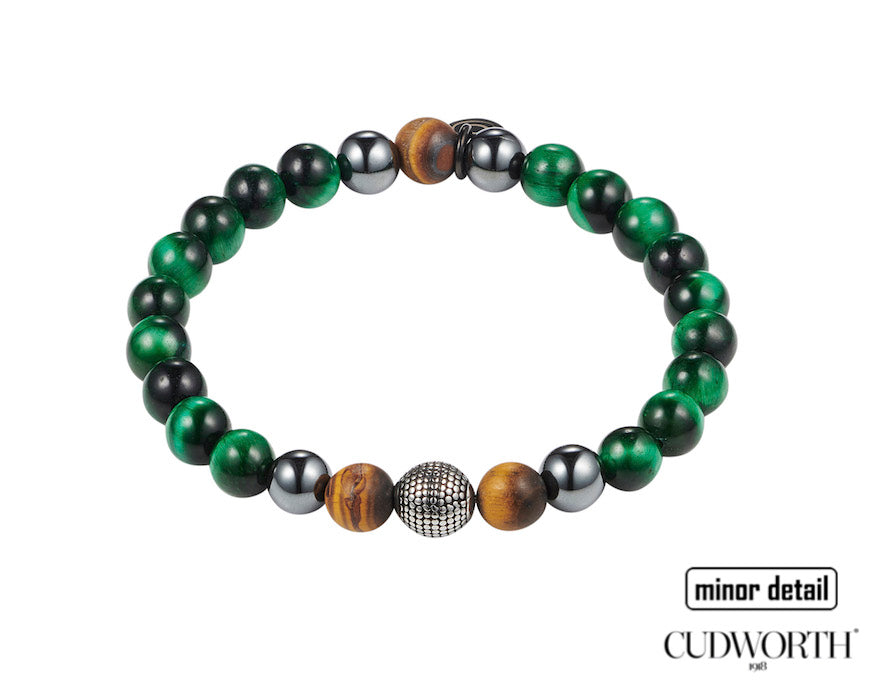 Mens green beaded bracelet by Cudworth Mens Jewellery Australia