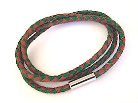 Green & Brown Leather Bracelet