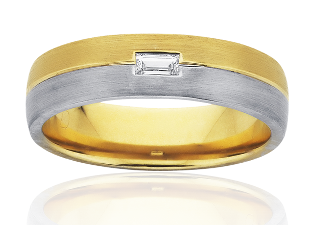 Mens Diamond Gold Wedding Ring