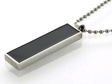 Mens Necklace in Stainless Steel Reversible Pendant