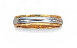 Mens Gold Ring with Silver Inlay