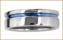 Mens Ring in Polished Titanium