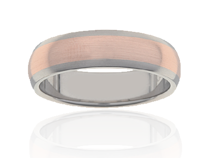 Gents Rose Gold and Titanium Ring