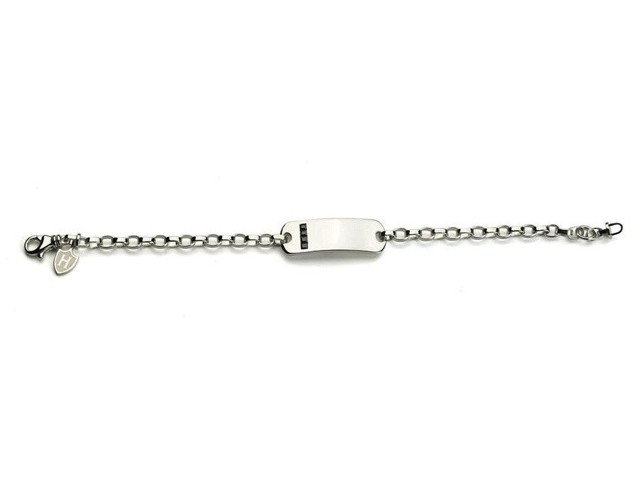 Mens Sterling Silver Bracelet with ID Plate