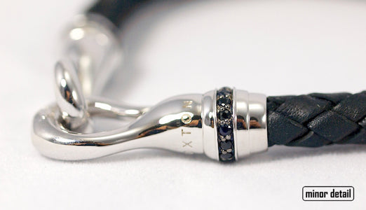 Hoxton Sterling Silver Sapphire Mens Bracelet code 0.28.7583