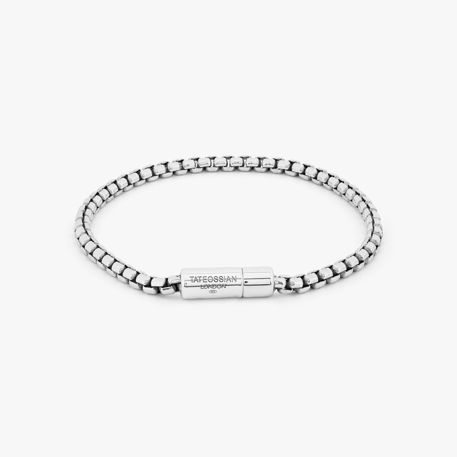 Tateossian pop sleek sterling silver chain bracelet for men