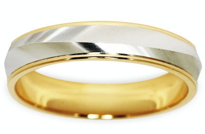 Mens Gold Two Tone Wedding Ring by Worth & Douglas