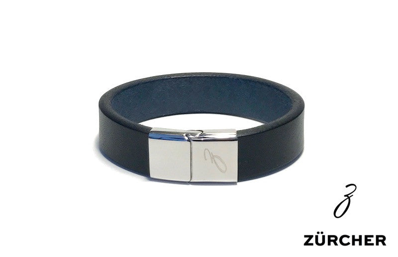 Black Leather Bracelet by ZÜRCHER