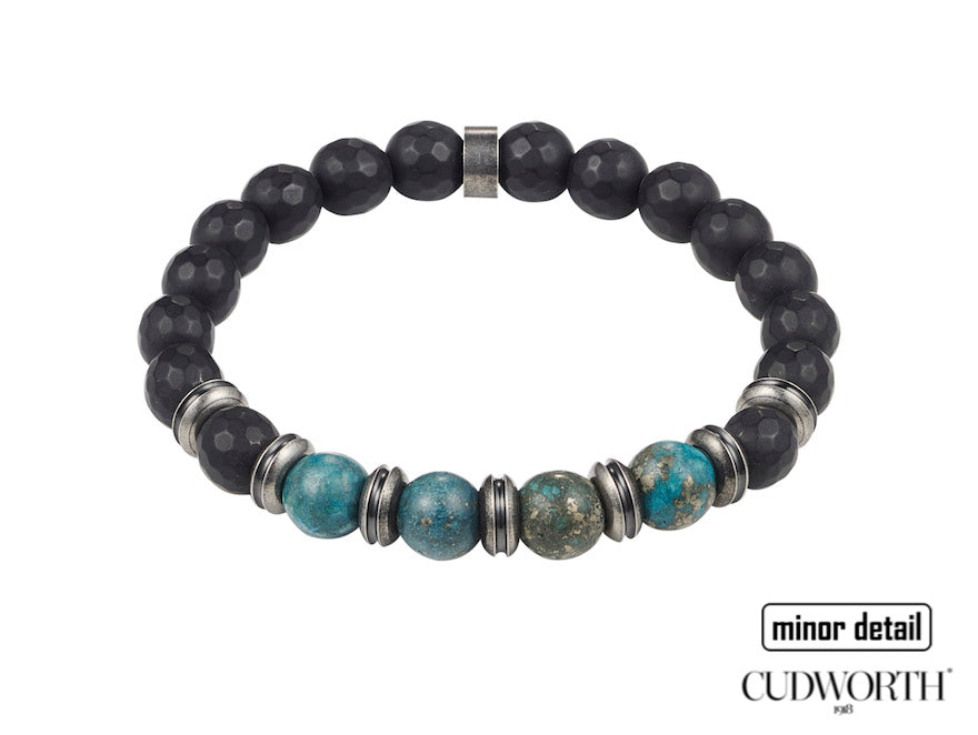 Aqua green beaded bracelet by Cudworth Mens Jewellery