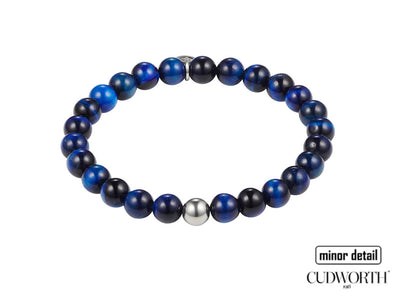Mens Blue beaded bracelet by Cudworth Jewellery