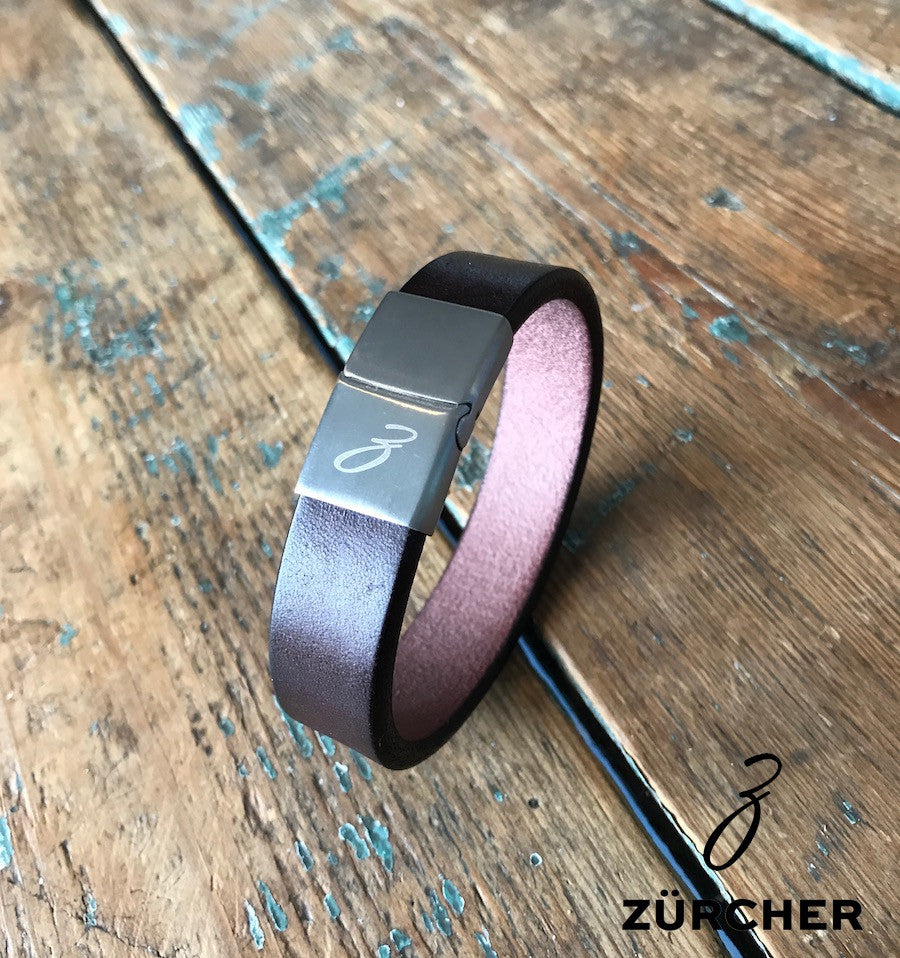 Burgundy Leather Bracelet by ZÜRCHER